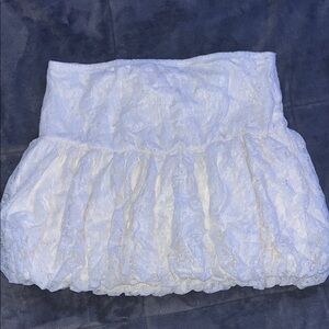 LG White Textured A-Line Skirt